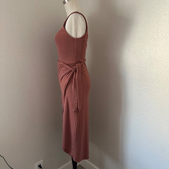 Aritzia Wilfred Saturn A LineMidi Dress Double Square Style Sleeveless Slim Fit - Picture 6 of 13